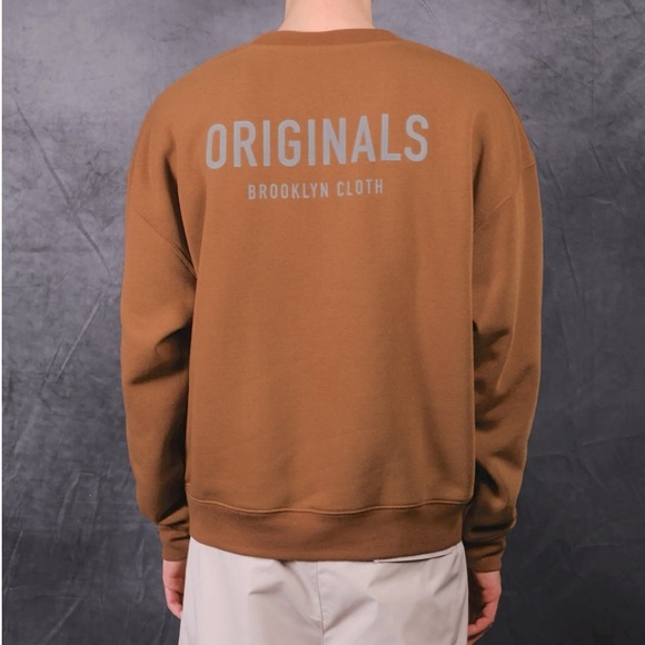 ORIGINALS Oversized Fleece Brown Crew Neck Sweatshirt - Picture 2 of 12